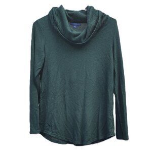 Apt. 9 Thin Dark Green Sweater Cowl Neck Stretchy Oversized Size Small